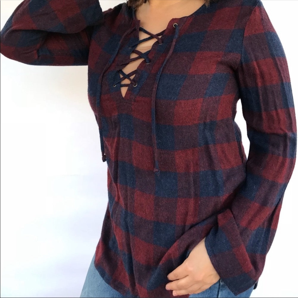 Anthropologie Plaid Top